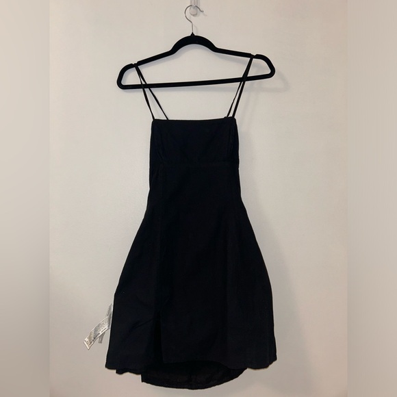 Black back Lace-Up Mini Dress with Slit by Zara - Picture 1 of 4